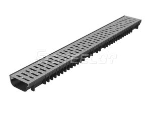 Лоток пластиковый SteePlain DN100 H55 со стальной решеткой